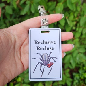 Reclusive Introvert Reclusive Recluse Badge - Brown Recluse Introvert Tag - Waterproof ...