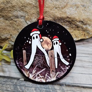 Fresno Night Crawler Cryptid Christmas Ornament -  Holiday Tree Decoration Waterproof Lightweight Holiday - Bug Santa Hat Mothman