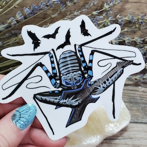 Blue Metal Tailless Whip Scorpion Sticker - 4 inch glossy sticker -  Tarantula Insect Bug Arachnid Art Heavy Metal Rock Guitar Bats