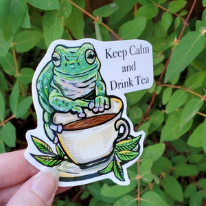 Whites Tree Frog Sticker - 4 Inch Glossy Sticker - Keep Calm and Drink ...