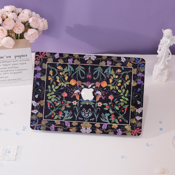 Retro floral pattern MacBook Case Macbook Cover for Air 15 13 Macbook Case,Pro 16 15 14 13,2022 2021 2020,Air 13 Laptop Case,Laptop Case