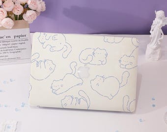 Minimalist Cute Kitten MacBook Case Macbook Cover for Air 15 Macbook Case,Pro 16 15 14 13,2025 2022 2021 2020,Air 13 Laptop Case,Laptop Case
