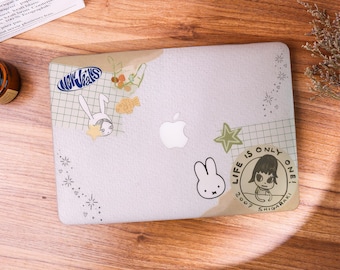 Scrapbook Bunny Collage MacBook Case Macbook Cover for Air 15 13 Macbook,Pro 16 15,2022 2021 2020,Air 13 Laptop Case,Customized Laptop Cases