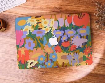 Colorful Floral MacBook Case Macbook Cover for Air 15 13 Macbook Case, Pro 16 15, 2022 2021 2020, Air 13 Laptop Case, Customized Laptop Case
