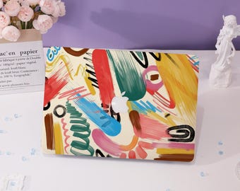 Kleurrijke abstracte kunst MacBook-hoes laptophoes voor MacBook Air 13 15, MacBook Pro 13 14 15, Air 13 MacBook-hoes, M1 M2 M3, aangepaste laptophoes