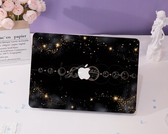 Golden Cosmic Pattern MacBook Case Macbook Cover for Air 15 Macbook Case, Starry Sky Pro 16 15 14 13,2025 2022 2021 2020, Air 13 Laptop Case