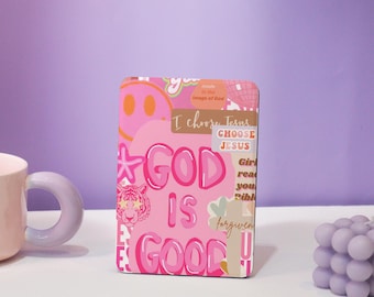 God is good Kindle Paperwhite case,Pink Themed Aesthetic Kindle Acrylic Case,Hand strip,for All New Kindle,Kindle Colorsoft,Unique Gift