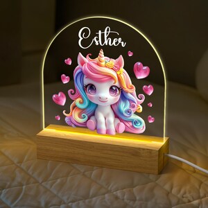 Personalized Unicorn Night Light: Custom Name, Warm Glow for Kids