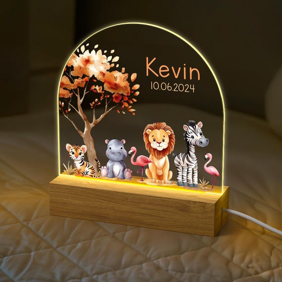 Personalized Baby Night Light: Acrylic Nursery Decor, Birth Gift