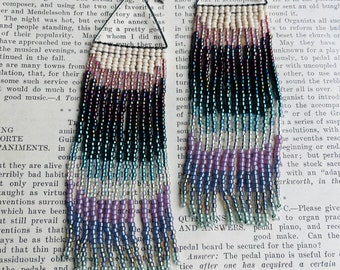 Evening in Missoula beaded fringe earrings