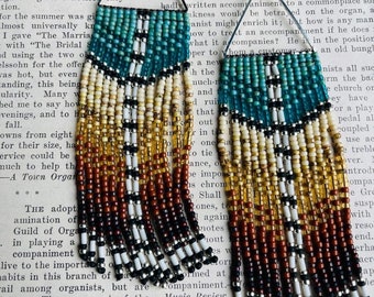 Southwest beaded fringe earrings