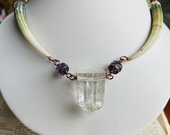 Quartz and Dentalia necklace