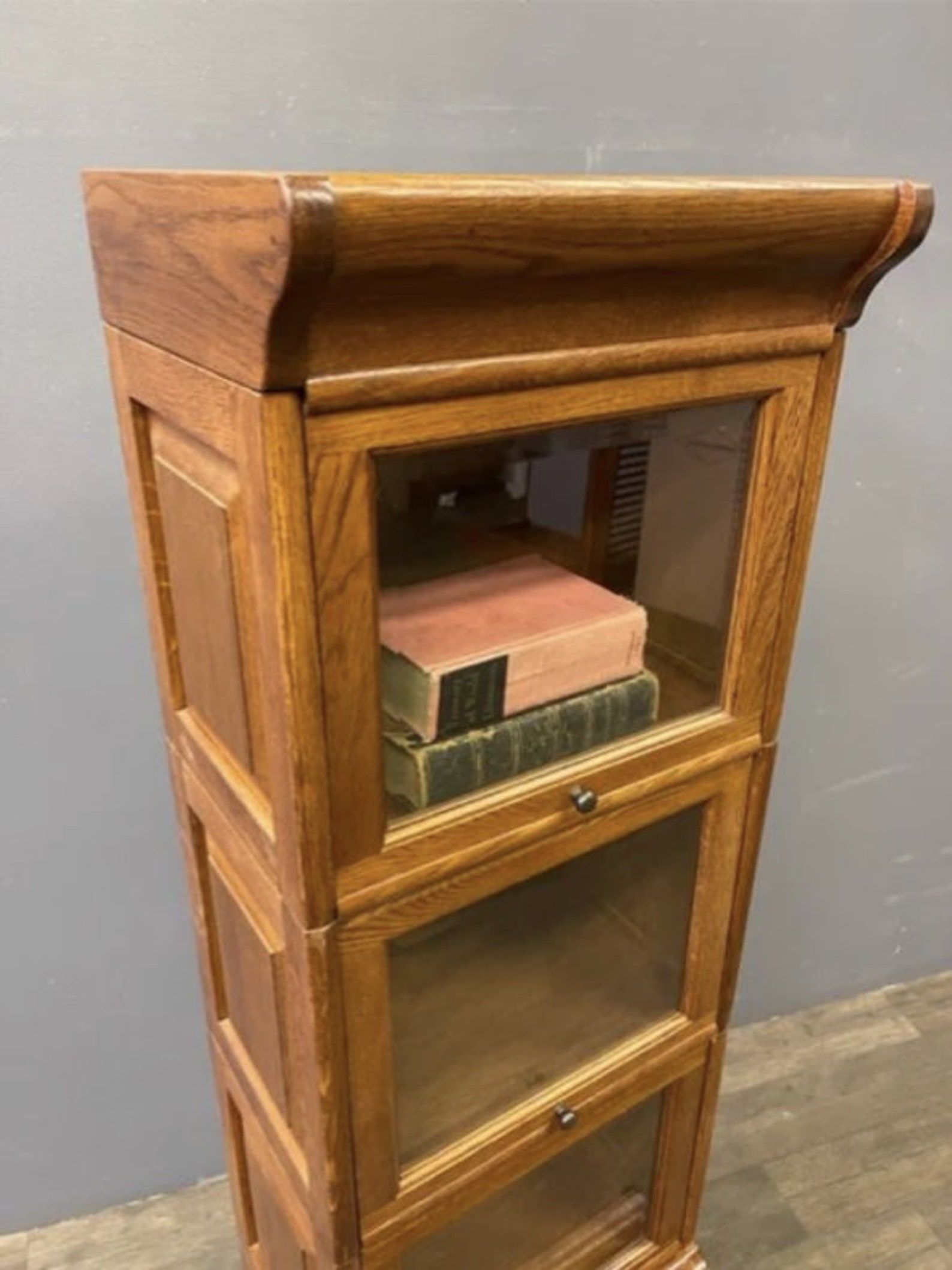 Mission Narrow Oak Barrister Bookcase 4 Stack High With Etsy