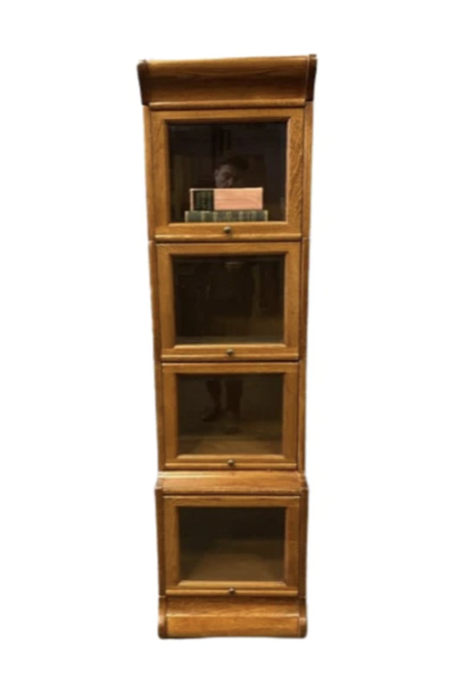 Mission Narrow Oak Barrister Bookcase 4 Stack High With Etsy