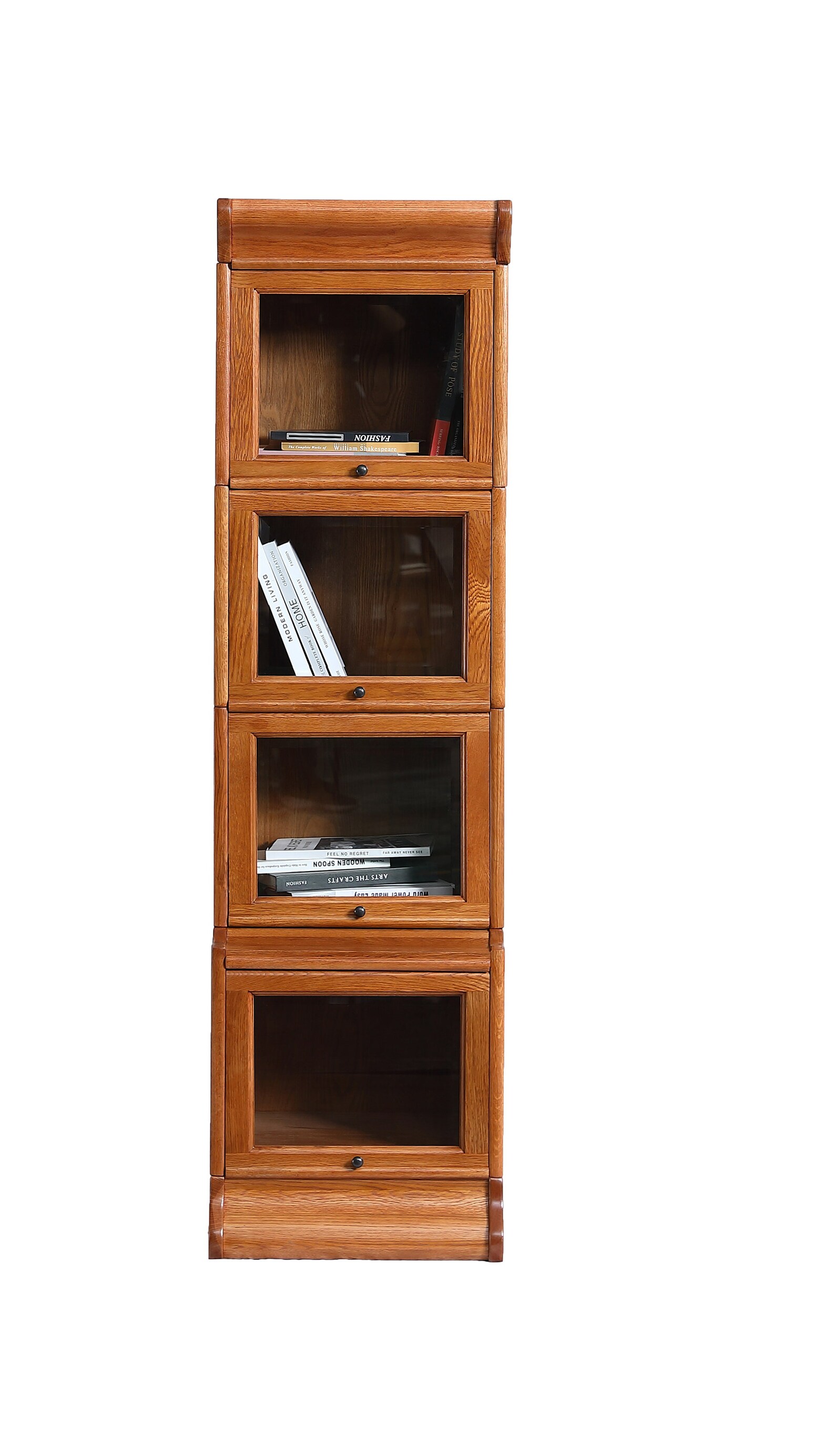 Mission Narrow Oak Barrister Bookcase 4 Stack High With Etsy