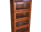 Mission Craftsman Style Oak Barrister Bookcase - 4 Stack High