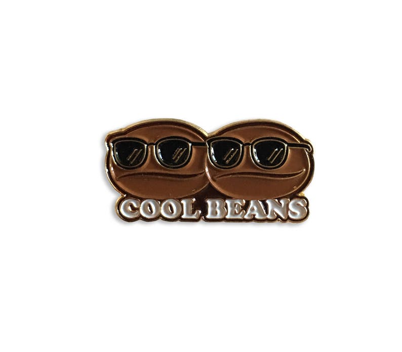 Cool Beans Enamel Pin Lapel Coffee Bean Hard Enamel 90s Etsy