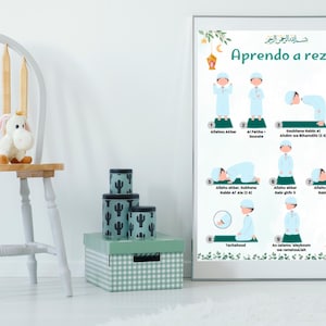 Cartel Cómo rezar islam en español. voor alles wat je nodig hebt Clara y Oscura, pas op voor illustratie, uitgebreidere tekst en volledige tekst.