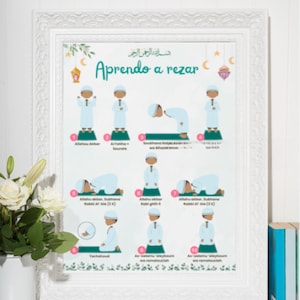 Cartel Cómo rezar islam en español. voor alles wat je nodig hebt Clara y Oscura, pas op voor illustratie, uitgebreidere tekst en volledige tekst.