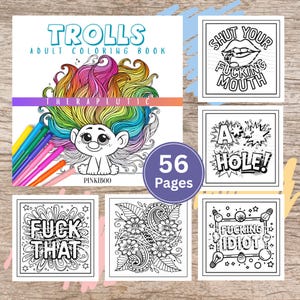Trolls: Adult Coloring Book featuring Cute Magical Creatures