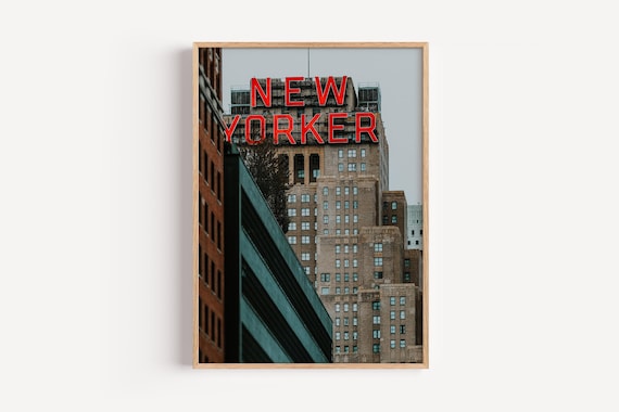 New Yorker sign print – NYC architecture photo – NY wall art