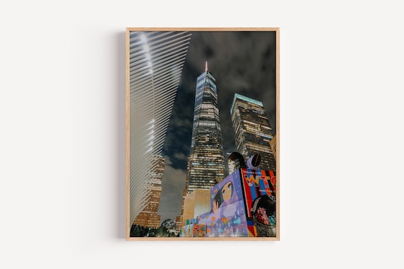 New York City Skyline Photography Print – One World Trade Center Night Wall Art