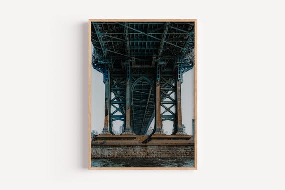 Manhattan Bridge Print – NYC Landmark Wall Art – Industrial Decor
