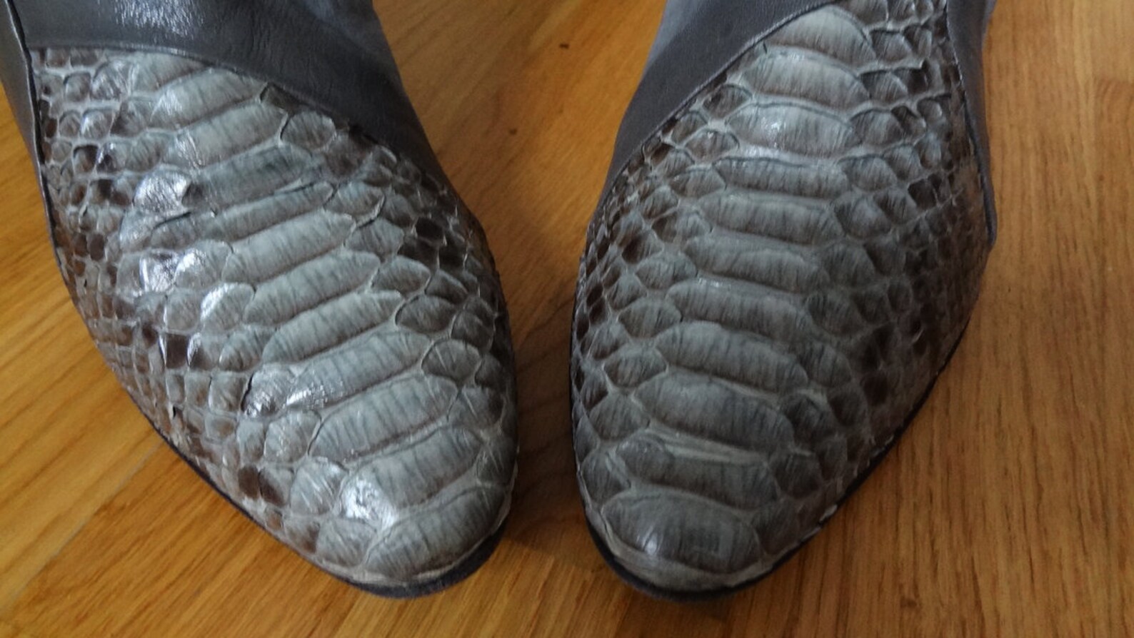 grey python boots