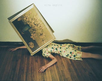 Analog Nap: Sita Kaylin, painting, vintage dress, fine art photograph, 35mm, film
