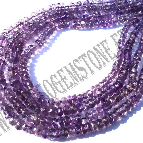 Amethyst (African) Faceted Roundel (Quality C) / 36 cm / 13 to 15 Grms. / 4.50 to 5.50 mm / BOG-019