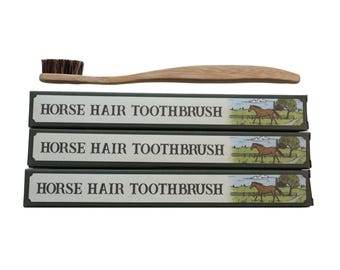 Horsehair Toothbrush | 3 PACK | Natural Toothbrush | Bamboo Toothbrush | Eco Friendly | Biodegradable | Plastic Free | No Microplastics