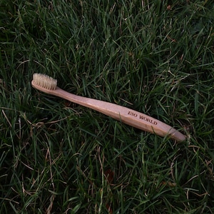 Boar Bristle Toothbrush |  Plastic Free  |  Bamboo Handle  |  No Microplastics  |  Natural Toothbrush  |  100% Boar Bristles