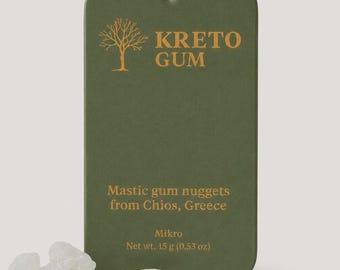 Kreto Mastic Gum | 100% Natural Greek Mastiha Resin | Premium Chios Mastic Gum | Natural | Plastic Free | Pocket Tin