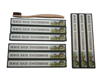 Horsehair Toothbrush | 9 PACK | Natural Toothbrush | Bamboo Toothbrush | Eco Friendly | Biodegradable | Plastic Free | No Microplastics