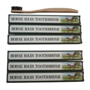 Tandborste av hästhår | 6-pack | Naturlig tandborste | Bambu-tandborste | Miljövänlig | Biologiskt nedbrytbar | Plastfri | Inga mikroplaster