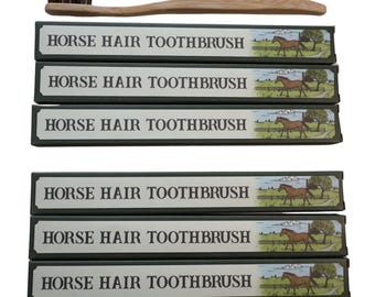Horsehair Toothbrush | 6 PACK | Natural Toothbrush | Bamboo Toothbrush | Eco Friendly | Biodegradable | Plastic Free | No Microplastics