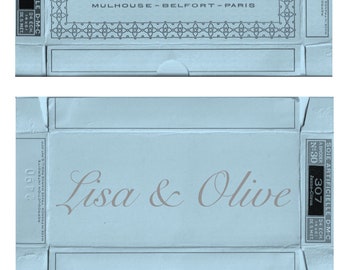 Digital Blue DMC Thread Box Vintage French Ephemera haberdashery for lace samples or vintage Threads Junk Journals by Lisa and Olive