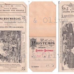 Digitale Vintage französische Ephemera Kurzwaren Spitzenmusterkarten 7 Musterkarten 1 von Lisa und Olive