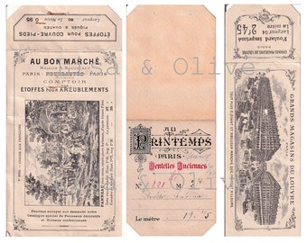 Digital Vintage French Ephemera haberdashery lace sample cards 7 samples Lace cards 1 by Lisa and Olive