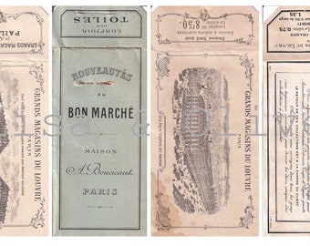 Digital Vintage French Ephemera haberdashery lace sample cards button card Junk Journals Lace cards 2 by Lisa and Olive