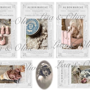 Digital French Ephemera My Vintage toys vintage style photos great for Junk Journals by Lisa and Olive