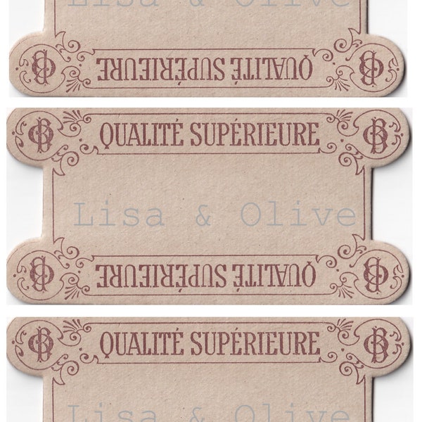 Cartes de dentelle numérique vintage Français éphémères de mercerie, cartes de fil pour enrouleurs de dentelle par Lisa et Olive