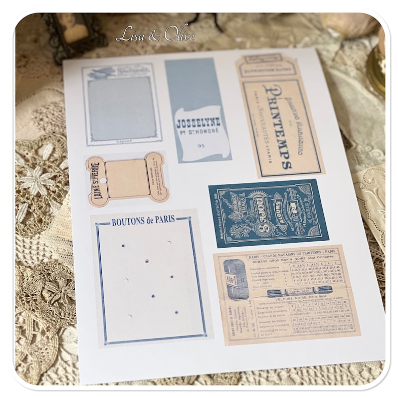 Digital Blue DMC Thread Box Vintage French Ephemera Haberdashery for ...