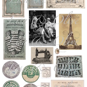 Digital Vintage French Ephemera french haberdashery  vintage sewing by Lisa and Olive