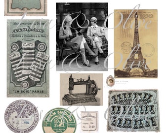 Digital Vintage French Ephemera french haberdashery  vintage sewing by Lisa and Olive