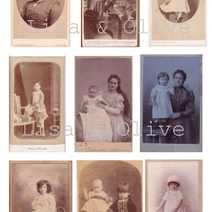 Digital French Ephemera Vintage Cabinet Cards vintage photos by Lisa and Olive