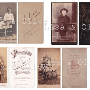 Digital Vintage French Ephemera Vintage children Cabinet Cards great for Junk Journals or Journal Cards