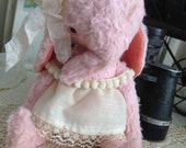 Handgemachte Vintage Stil whimsical Rosa Teetasse Elefant Künstler Mohair Teddybär von Olive Grove Primitives