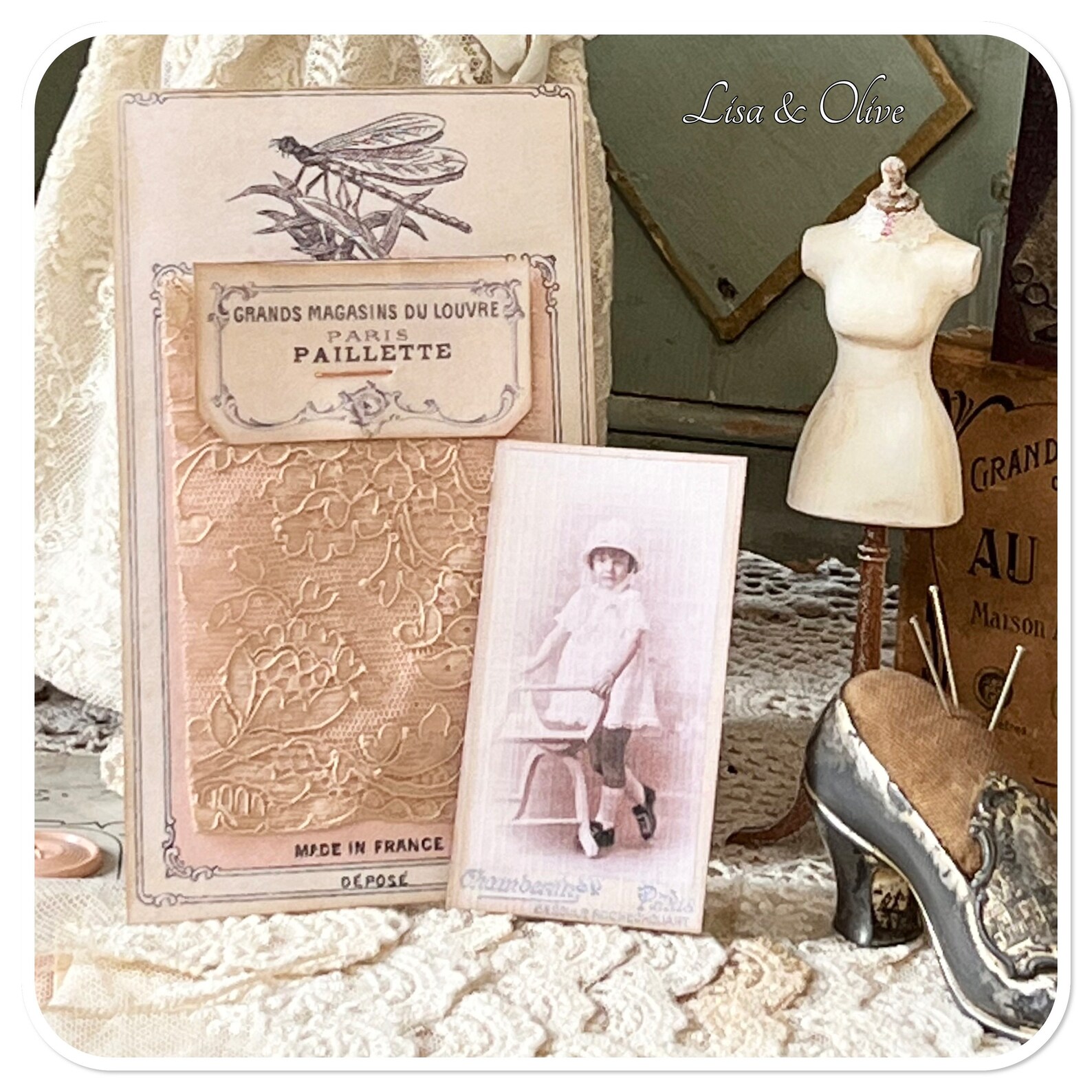 Digital Vintage French Ephemera Haberdashery Lace Sample Cards Etsy