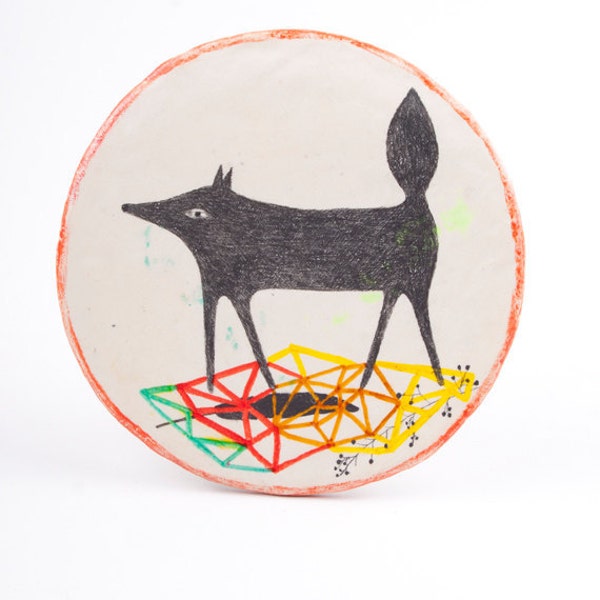 Clay Wall Art Dog Mixed Media  Drawing -  The Walk